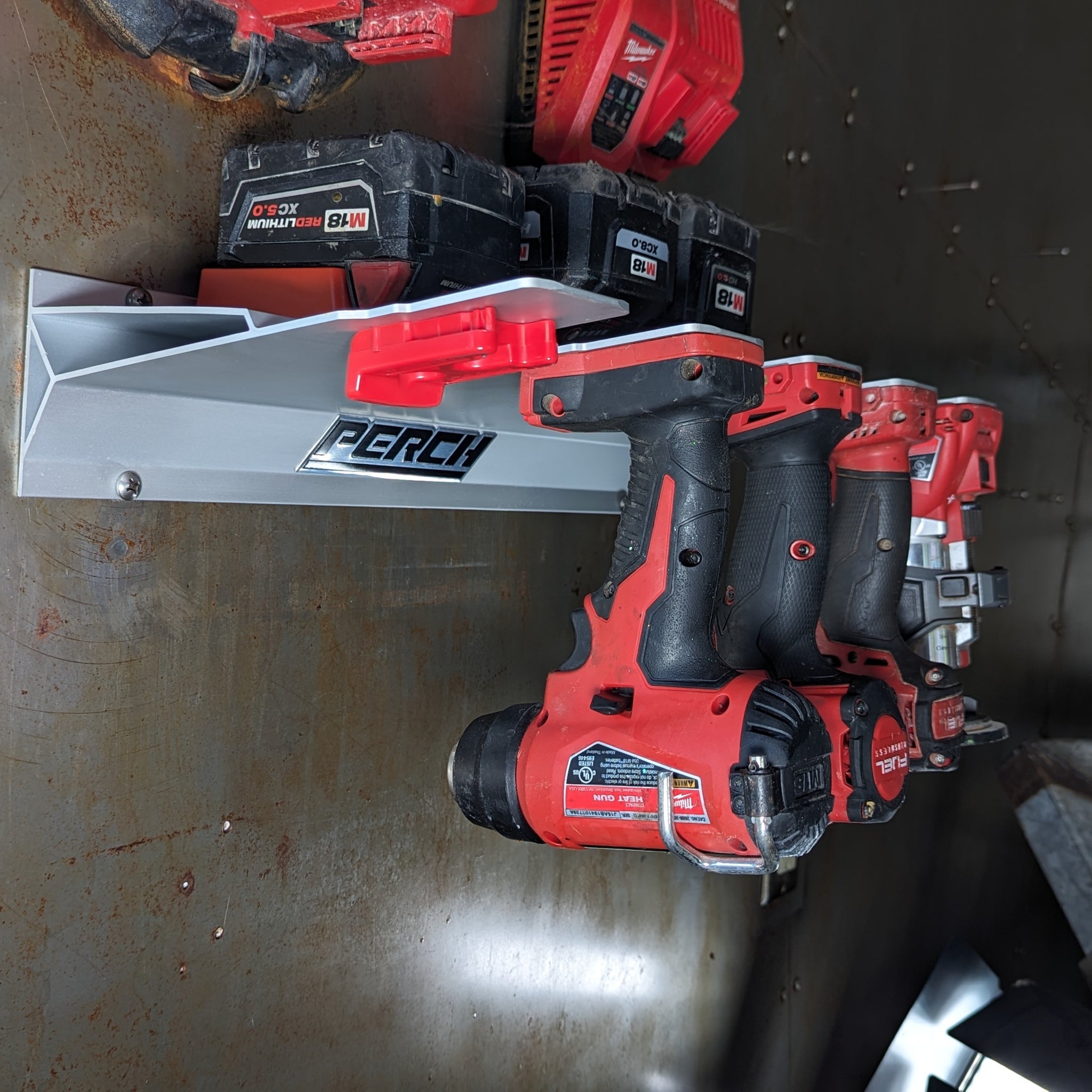 Tools For Rack Installations PERCH Tool Holder Rack for Milwaukee M18 18v | Securely Mounts 5 ...